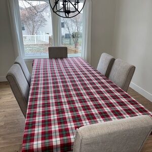 Plaid Tablecloth - Red, Green, and White